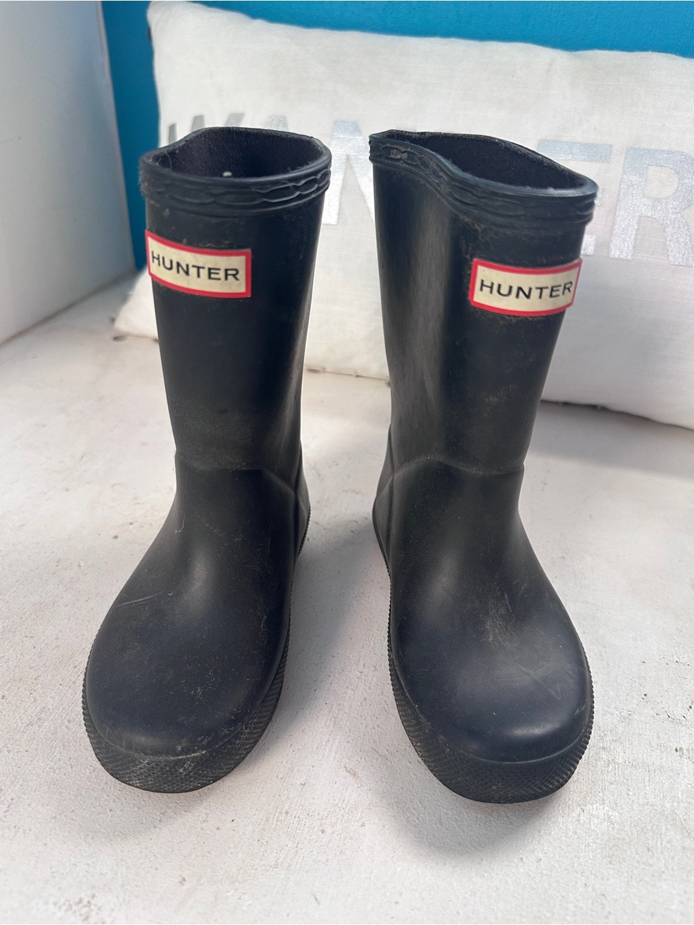 Hunter Kids Matte Black Rubber Rain Boots